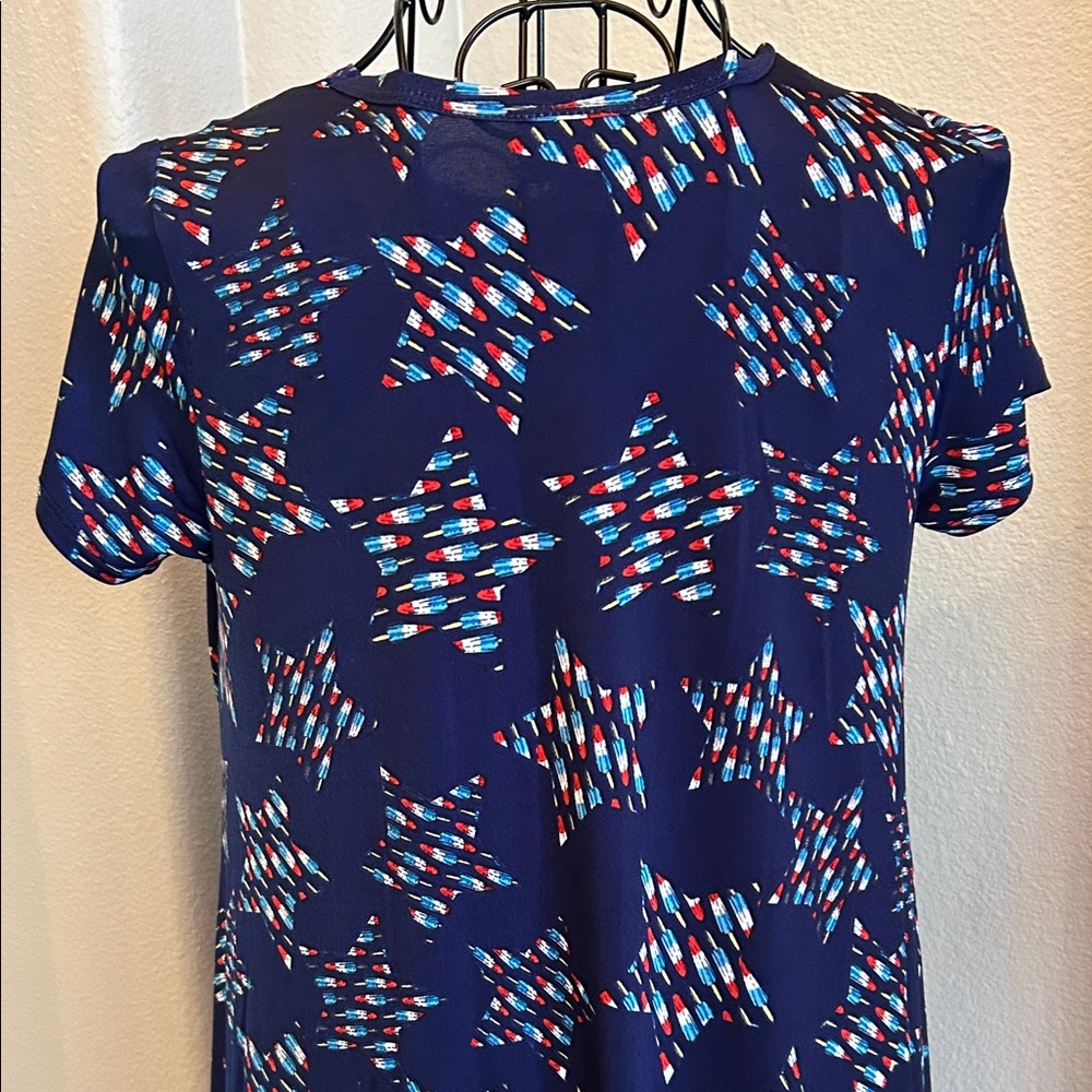 Navy Blue Americana Patterned Dress - Picture 6 of 9